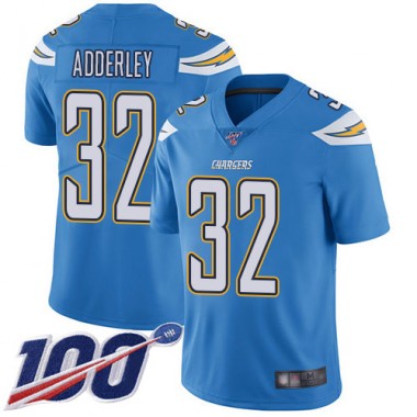 Los Angeles Chargers NFL Football Nasir Adderley Electric Blue Jersey Men Limited #32 Alternate 100th Season Vapor Untouchable->los angeles chargers->NFL Jersey